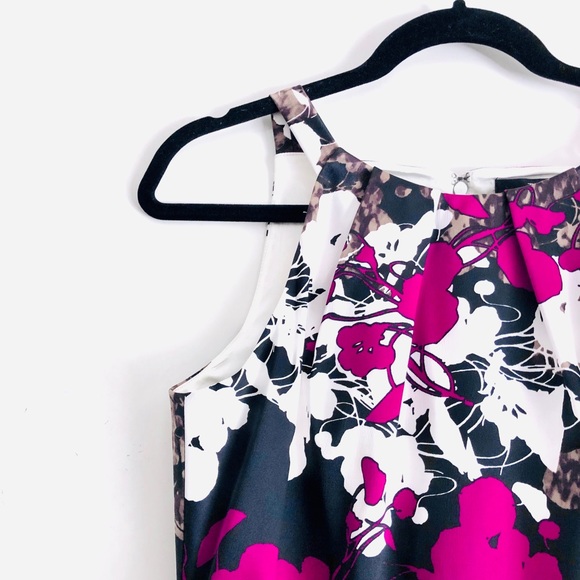 Tahari Malia Dress Sheath Floral Print Magenta 6 - Picture 7 of 16